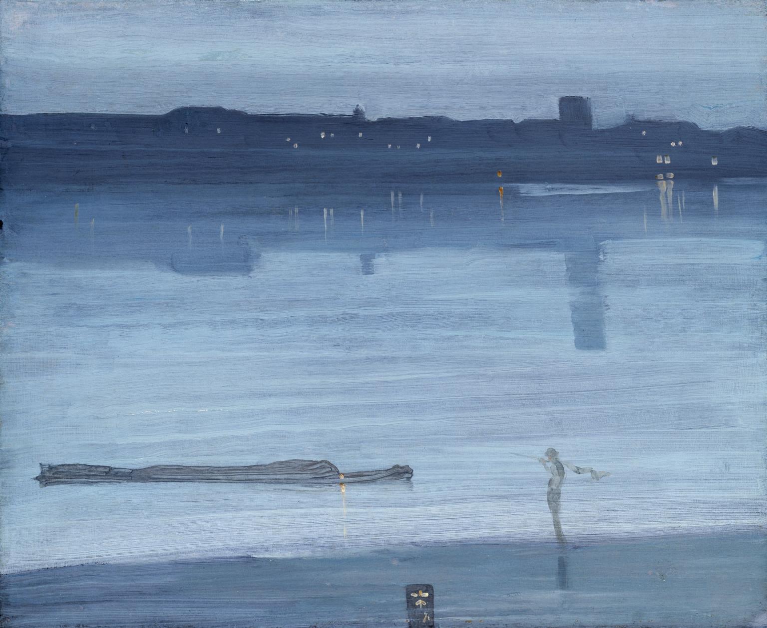 Nocturne: Blue and Silver - Chelsea 1871 by James Abbott McNeill Whistler 1834-1903
